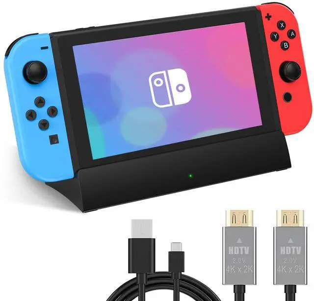 Alt view image 7 of 12 - TV Docking Station for Switch,Docking Station Support 4K HDMI Output,Replacement for Official Switch Dock with Type-C and HDMI Cable