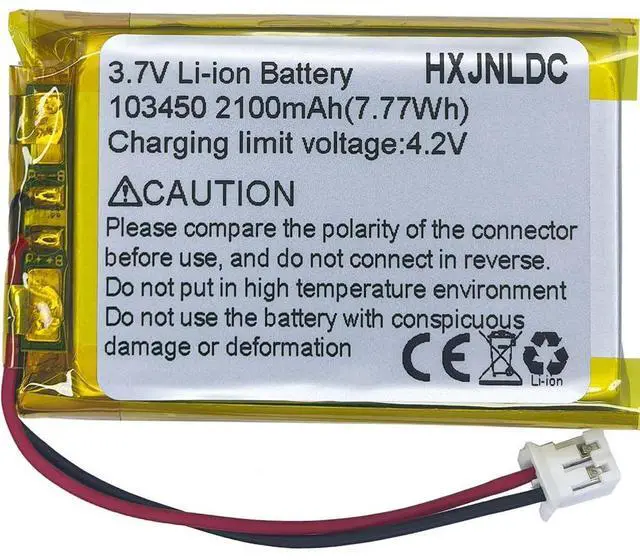 Alt view image 8 of 14 - DC 3.7V 2100mAh 103450 Rechargeable Lithium ion Polymer Battery Replacement for PS4 Controller CUH-ZCT1 Series DIY 3.7-5V Electronic Products with Built-in 2-Wire Battery Replacement