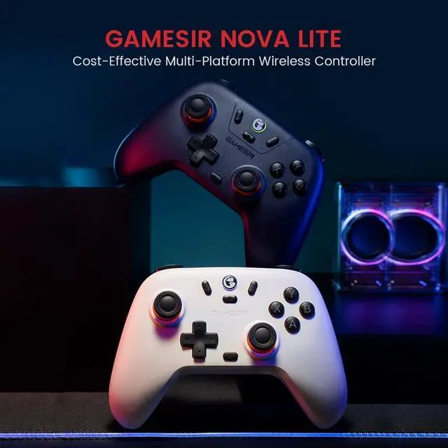 Alt view image 9 of 14 - Nova Lite 2.4g Wireless Controller for Windows PC, iPhone, Android, Switch & Steam Deck, Bluetooth Controller Gamepad with Hall Effect Trigger,Turbo,Rumble Vibration(White)