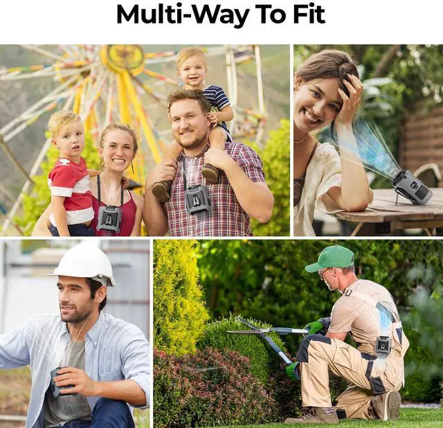 Alt view image 11 of 14 - Portable Waist Fan Clip On, Father's Day Gifts for Dad Husband, 10000mAh Rechargeable Wearable Shirt Fan, Powerful Belt Fans, Birthday Gifts for Men Jobsite Travel Camping Essentials 2026