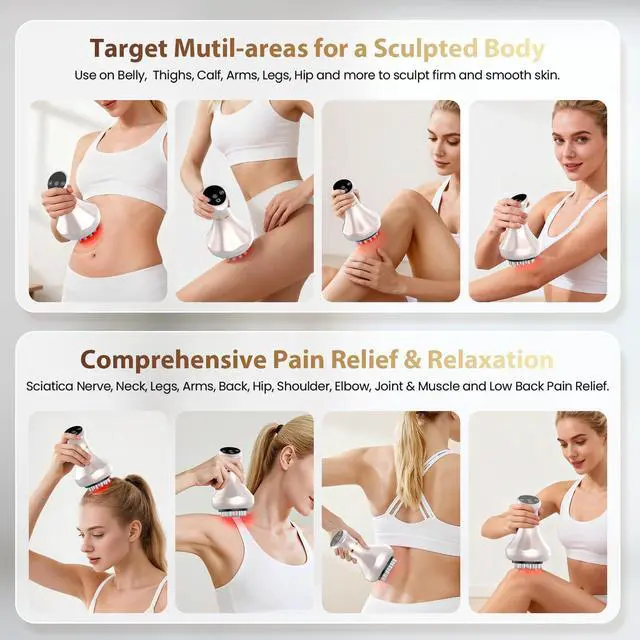 Alt view image 13 of 13 - Lymphatic Drainage Massager, Anti Cellulite Massage Tool For Belly & Thigh Stretch Marks & Cellulite Reduction, Handheld Massage tools for Sciatica Nerve, shoulder, Hip, Muscle, Low Back Pain Relief