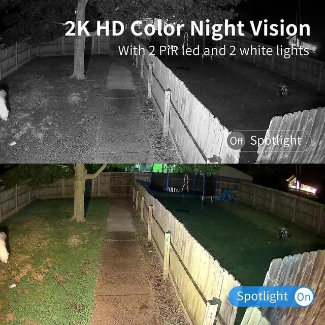 Alt view image 10 of 14 - Security Cameras Wireless Outdoor, Battery Powered 2k WiFi Cameras for Home Security, Spotlight Color Night Vision, AI Motion Detection, Siren, Weatherproof, 2-Way Talk, Playback, SD/Cloud Storage