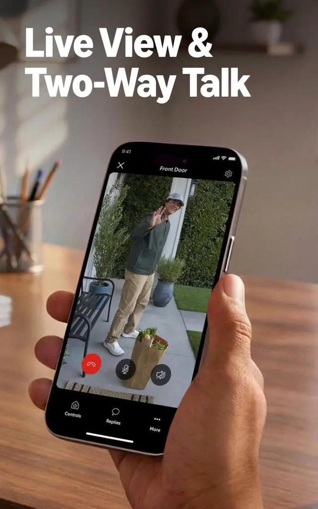 Alt view image 8 of 10 - Wired Doorbell (newest model), Retinal 2K with wide-angle video, up to 6x Enhanced Zoom, and Two-Way Talk, Speckled Gray