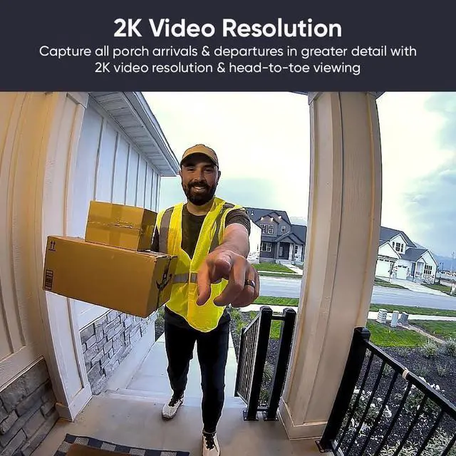 Alt view image 10 of 14 - Wired Doorbell Camera v2(existing doorbell Wiring Required), 2K Security Video Doorbell, Color Night Vision, 2-Way Audio, Package Monitor, Works with Alexa & Google Assistant. Free Expert Setup