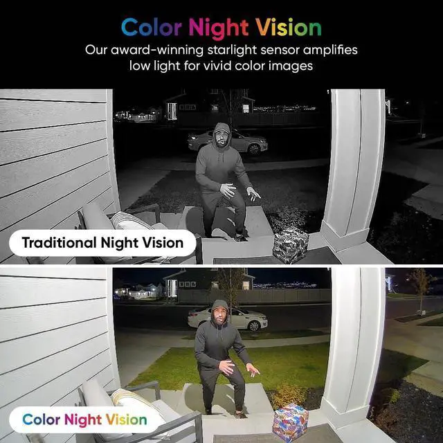 Alt view image 13 of 14 - Wired Doorbell Camera v2(existing doorbell Wiring Required), 2K Security Video Doorbell, Color Night Vision, 2-Way Audio, Package Monitor, Works with Alexa & Google Assistant. Free Expert Setup