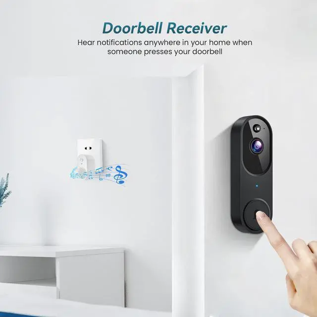 Alt view image 11 of 14 - Wireless Wi-Fi Video Doorbell Camera with Two Way Audio, AI Motion Detection, Night Vision and Cloud Storage, 2.4G Wi-Fi only