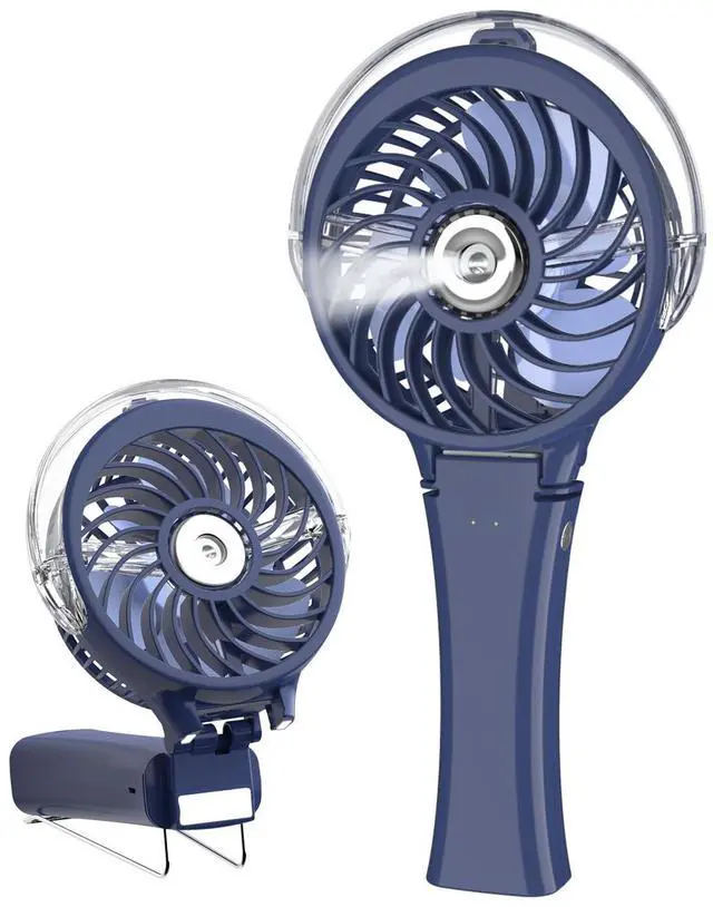 Alt view image 8 of 14 - Upgraded Portable Handheld Misting Fan, Rechargeable Personal Mister Fan, Spray Water Mist Fans, Mini Cooling Hand Fans for Summer Beach Travel Concerts, Gifts for Women(Royal Blue)