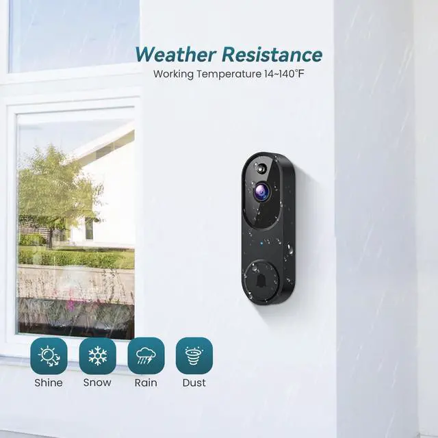 Alt view image 13 of 14 - Wireless Wi-Fi Video Doorbell Camera with Two Way Audio, AI Motion Detection, Night Vision and Cloud Storage, 2.4G Wi-Fi only