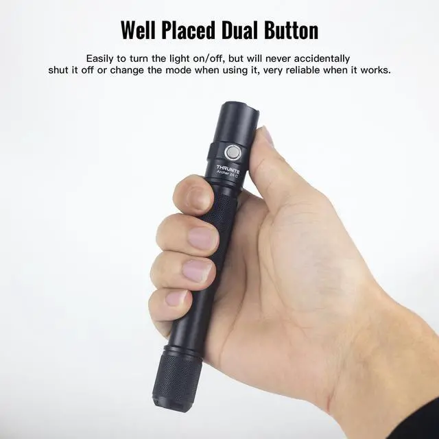 Alt view image 12 of 14 - Archer 2A C LED Rechargeable Flashlight, High 1000 Lumens AA Flashlight with Lanyard, IPX8 Waterproof Dual Switch Small Outdoor Light for Hiking, Camping, Everyday Use, EDC - CW