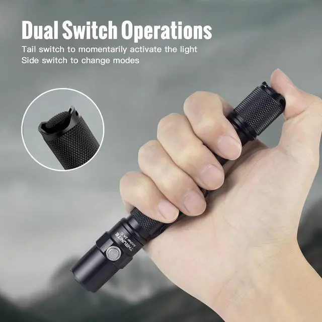 Alt view image 13 of 14 - Archer 2A C LED Rechargeable Flashlight, High 1000 Lumens AA Flashlight with Lanyard, IPX8 Waterproof Dual Switch Small Outdoor Light for Hiking, Camping, Everyday Use, EDC - CW