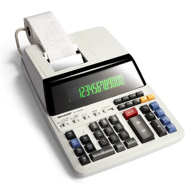 Alt view image 8 of 14 - EL-1197PIII Heavy Duty Color Printing Calculator with Clock and Calendar