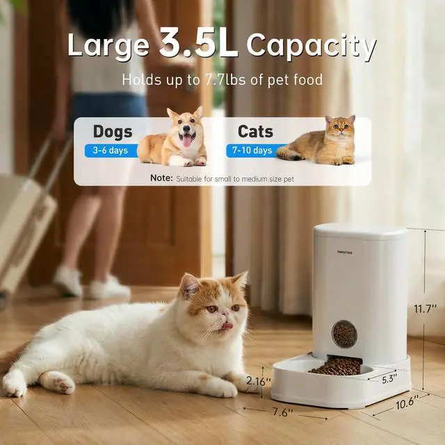 Alt view image 12 of 14 - ® Gravity Cat Feeder, 1 Gallon/3.5L Dog Food Dispenser, No-Electricity Automatic Pet Feeder, Auto Refill Food Bowl for Cats & Small, Medium Dogs Easy to Fill