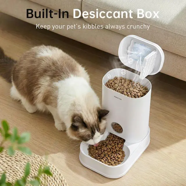 Alt view image 13 of 14 - ® Gravity Cat Feeder, 1 Gallon/3.5L Dog Food Dispenser, No-Electricity Automatic Pet Feeder, Auto Refill Food Bowl for Cats & Small, Medium Dogs Easy to Fill