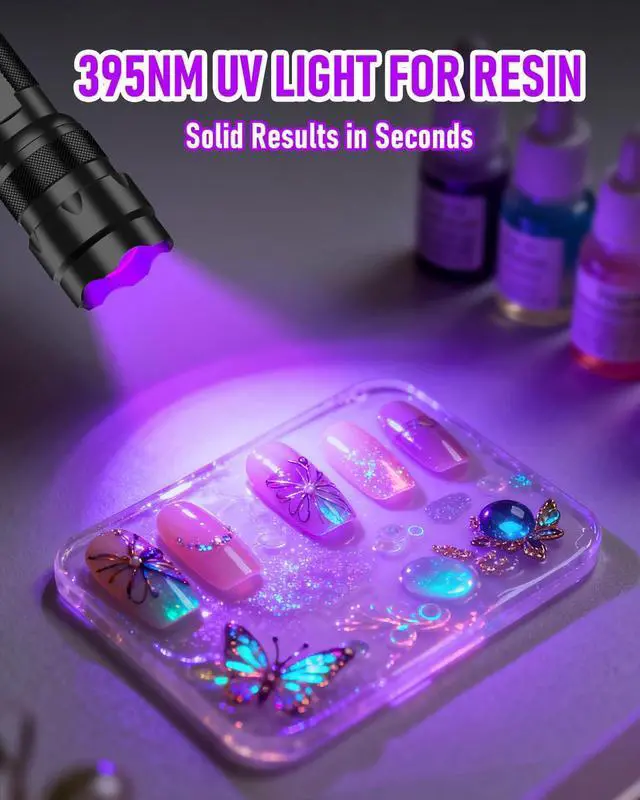Alt view image 10 of 14 - UV Flashlight 395-405 nm Led Blacklight for Curing UV Glue, Leak Detector, Pet Urine Stain