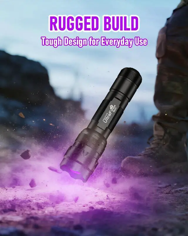 Alt view image 14 of 14 - UV Flashlight 395-405 nm Led Blacklight for Curing UV Glue, Leak Detector, Pet Urine Stain