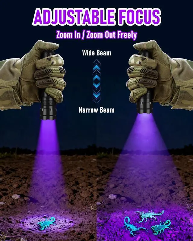 Alt view image 11 of 14 - UV Flashlight 395-405 nm Led Blacklight for Curing UV Glue, Leak Detector, Pet Urine Stain