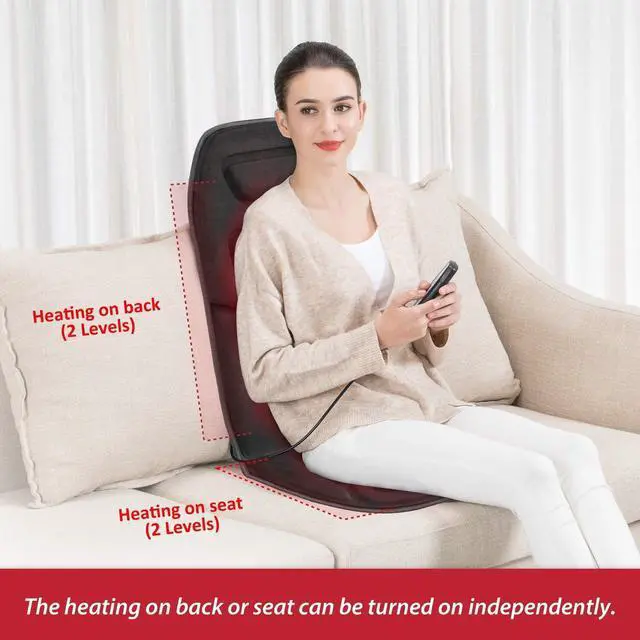 Alt view image 13 of 14 - Vibration Back Massager Seat Cushion with Heat,10 Motors Massage Chair Pad,Chair Massager for Pain Relief at Office/Home,Mothers Day Gifts for Mom Dad