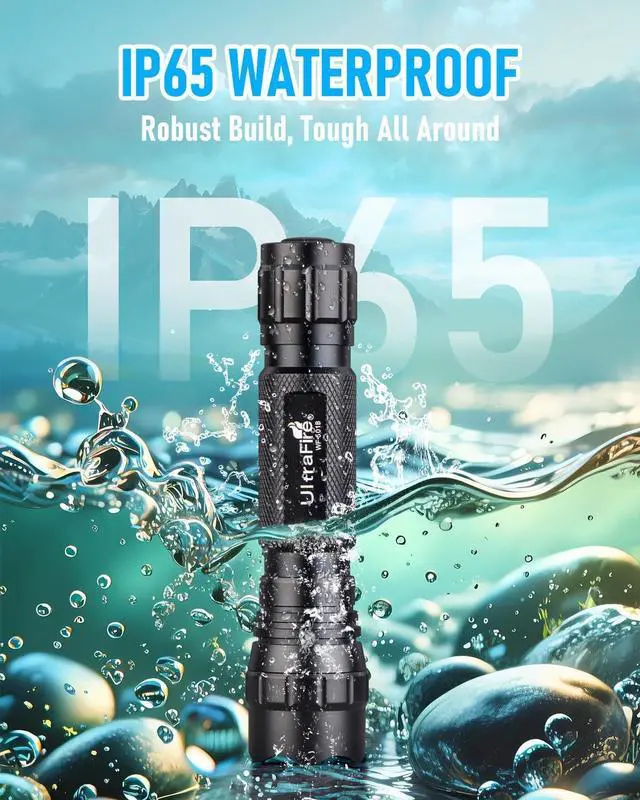 Alt view image 12 of 14 - Tactical Flashlight with Holster, Single Mode LED Flashlight 1000 High Lumen Duty Flashlights with Belt Holster and Charger, Bright Small Flash Light WF-501B