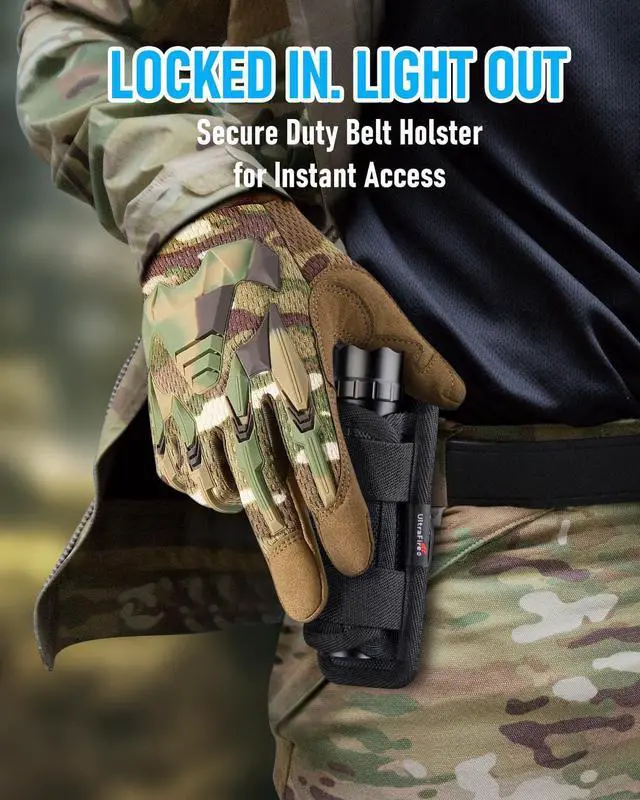 Alt view image 13 of 14 - Tactical Flashlight with Holster, Single Mode LED Flashlight 1000 High Lumen Duty Flashlights with Belt Holster and Charger, Bright Small Flash Light WF-501B