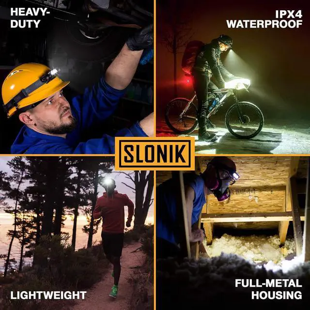 Alt view image 8 of 12 - Rechargeable Headlamp for Adults - 1000 Lumens Super Bright 60 ft Beam LED Flashlight - Lightweight, Heavy-Duty, IPX4 Waterproof Hard Hat Light - Camping Gear, Running Headlight, Black
