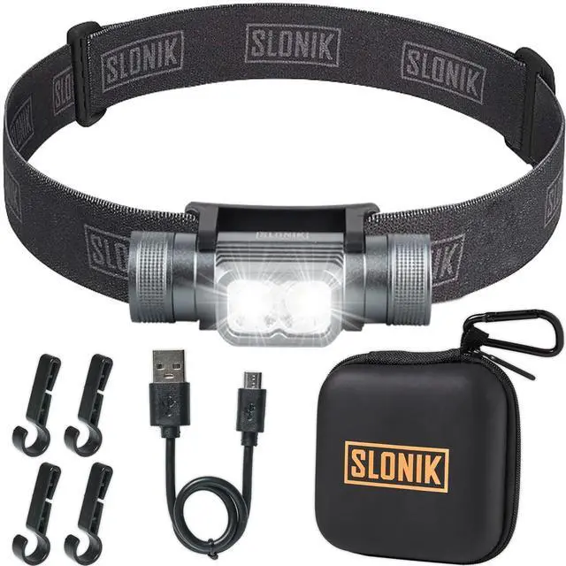Alt view image 7 of 12 - Rechargeable Headlamp for Adults - 1000 Lumens Super Bright 60 ft Beam LED Flashlight - Lightweight, Heavy-Duty, IPX4 Waterproof Hard Hat Light - Camping Gear, Running Headlight, Black