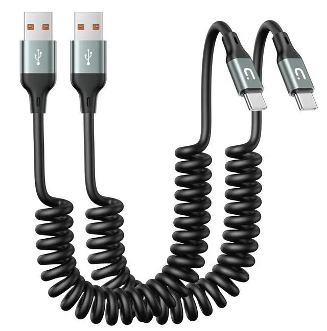 Alt view image 8 of 14 - USB C Cable for Car 3FT, Coiled USB A to USB C Fast Charging Cable, USB-C Cable Compatible with iPhone 17/16/15/Samsung Galaxy S20 S10 S9 S8 Plus Note 10 9 8 and More USB C Devices