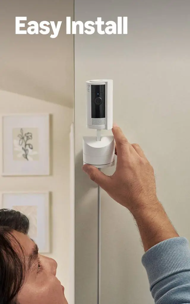 Alt view image 11 of 12 - Pan-Tilt Indoor Cam (newest model), See all around your home or business with 360° pan coverage, HD video, plus Two-Way Talk, White