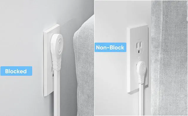 Alt view image 14 of 14 - Power Strip Surge Protector, Ultra Thin Flat Plug Extension Cord 5ft, 6 Outlets 3 USB Ports(1 USB C), 3 Sided Outlet Extender for Home Office Travel Dorm Room Essentials, White