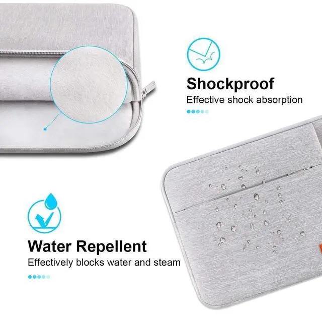 Alt view image 10 of 14 - 13 inch Laptop Sleeve Case for 13 inch MacBook Air M5 A3449 (2026), M4 A3240 2025, M3 A3113, M2 A2681, M1 A2337 | 13" MacBook Neo A18 Pro A3404 (2026) | iPad Air/Pro 13 M5 Computer Bag, Gray