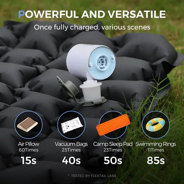 Alt view image 7 of 10 - Portable Air Pump for Inflatables, 2.82oz Classic Tiny Air Pump, Rechargeable Electric Air Pump to Inflate Deflate for Camping Gear Pool Floats Air Mattress Vacuum Storage Bags