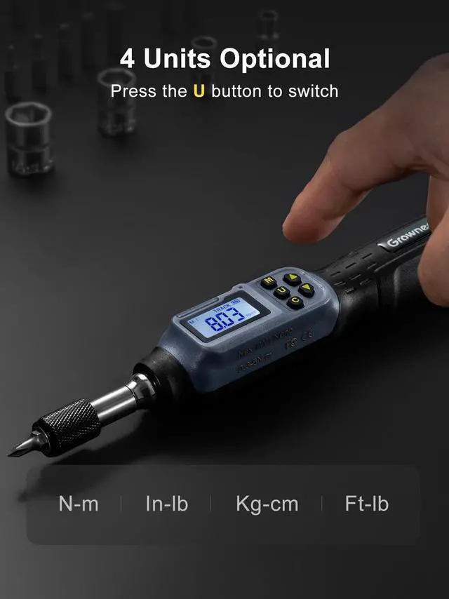 Alt view image 11 of 14 - Digital Torque Screwdriver, 2.66-53.1 In-lb/0.3-6 Nm, 1/4'' Drive Inch Pound Torque Screwdriver Electrician with Buzzer & LED Indicator, 27 In 1 Torque Wrench Screwdriver Set, Black
