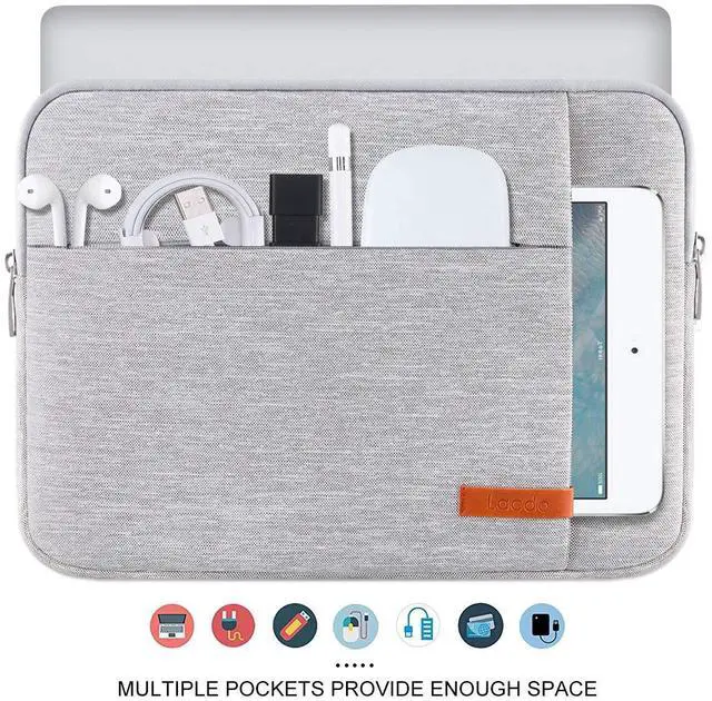 Alt view image 11 of 14 - 13 inch Laptop Sleeve Case for 13 inch MacBook Air M5 A3449 (2026), M4 A3240 2025, M3 A3113, M2 A2681, M1 A2337 | 13" MacBook Neo A18 Pro A3404 (2026) | iPad Air/Pro 13 M5 Computer Bag, Gray