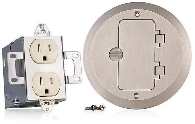 Alt view image 6 of 10 - 15 Amp 1-Gang Floor Box Assembly, Commercial Grade, Tamper-Resistant, Self-Grounding, 25251-TFN