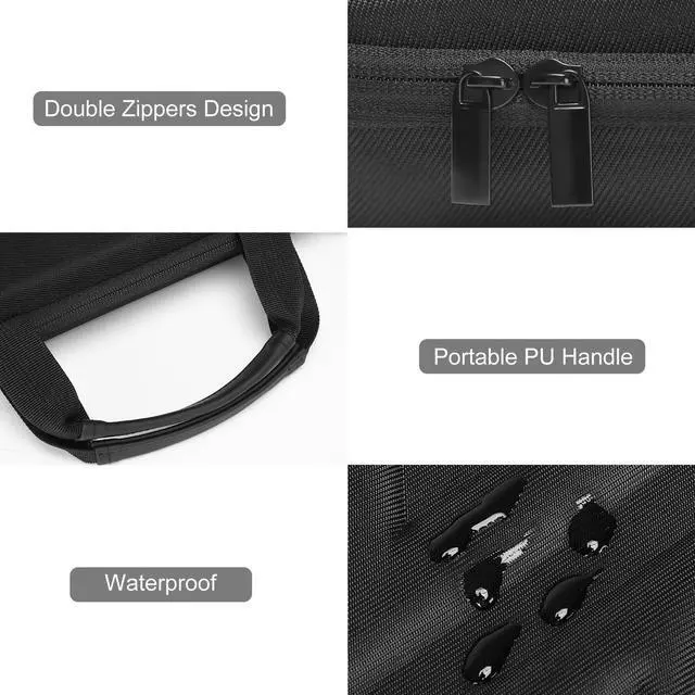 Alt view image 14 of 14 - 15.6-16 inch Laptop Hard Case, 15 inch Shockproof Waterproof Laptop Case Hard Shell Compatible with MacBook HP Dell, Carrying Sleeve Computer Bag with Sturdy Handle&Front Pocket&Belt, Black