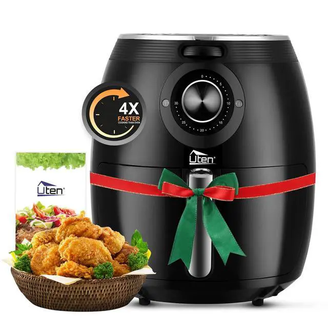 Alt view image 8 of 14 - Air Fryer 5.8QT/5.5L, Uten 1700W AirFryer High-Power Electric Hot Temperature Control & Timer Knob, Non Stick Fry Basket, Dishwasher Safe, Apply to Party, Afternoon Tea, Black