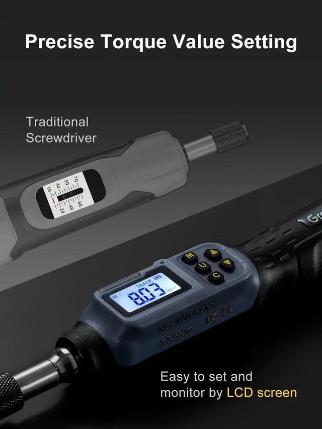 Alt view image 10 of 14 - Digital Torque Screwdriver, 2.66-53.1 In-lb/0.3-6 Nm, 1/4'' Drive Inch Pound Torque Screwdriver Electrician with Buzzer & LED Indicator, 27 In 1 Torque Wrench Screwdriver Set, Black