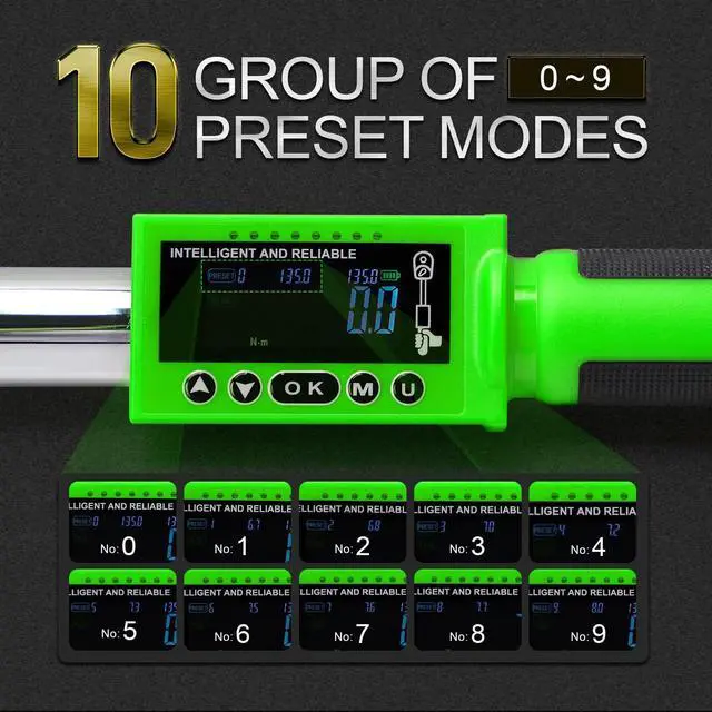 Alt view image 8 of 12 - UPGRADE 1/2 Inch Drive Digital Torque Wrench 8-160FT-LB/10-220N.M, Torque Range Accurate to 2%, Electric Torque Wrench with Buzzer and LED Flash Notification for Bike/Motorcycle/Auto Repair