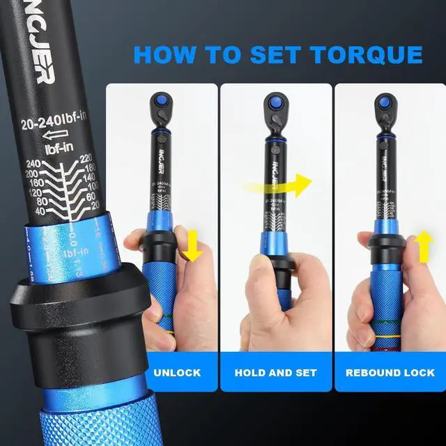Alt view image 13 of 14 - Torque Wrench, UPGRADE Mini 1/4" Drive Click Torque Wrench,20-240in.lb,Dual-Direction Adjustable 72 Tooth Click 1/4 InchTorque Wrench Bicycle for Bike, Motorcycle,Professionals & DIYers