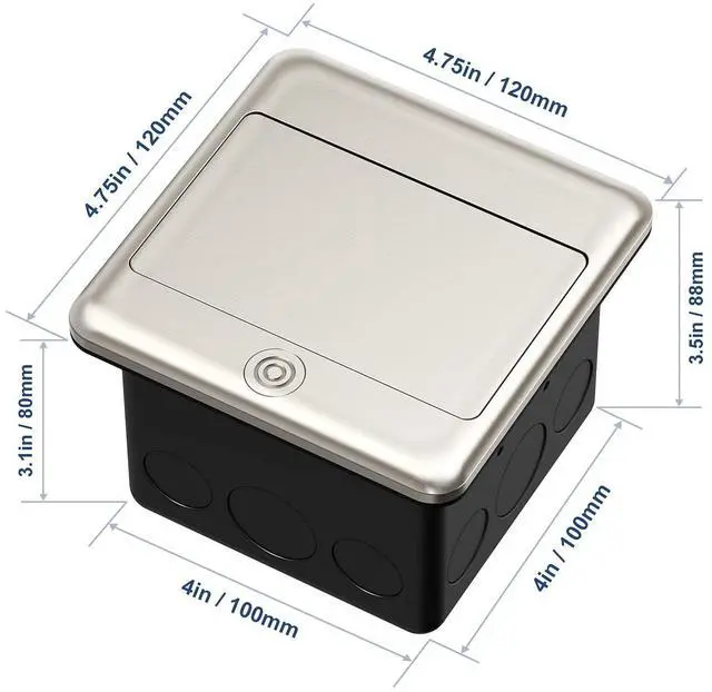 Alt view image 11 of 12 - 4.8A USB Chargers Pop Up Floor Waterproof Electrical Outlet Receptacle Stainless Steel Box(Stainless Steel Color)