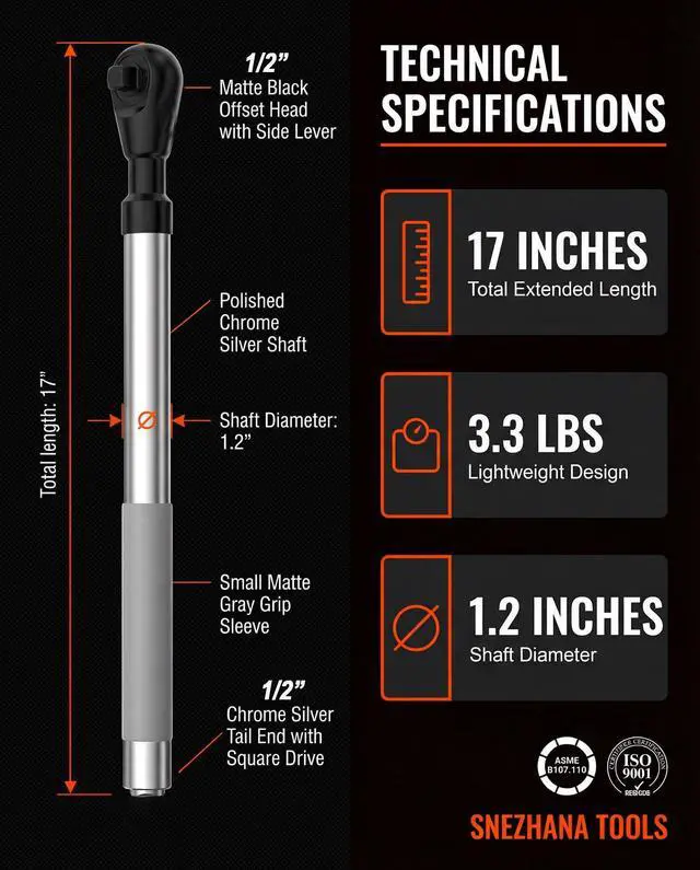Alt view image 9 of 12 - 1/2" Offset Extension Wrench for Electric with Versatile 3/8", 1/4" Square Drive Adapters Impact Ratchet Extender, for Tight Spaces
