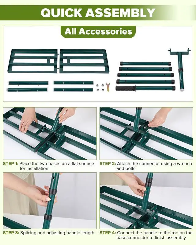 Alt view image 12 of 12 - Lawn Leveling Rake, 30x10 Inch Lawn Leveler Tool with 78'' Adjustable Steel Handle, Durable Landscape Rake, Ease Level Soil Sand Dirt Surfaces,Ideal for Backyard, Garden, Golf Course, Pasture