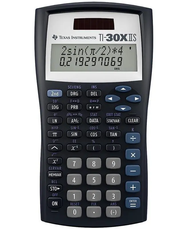 Alt view image 7 of 12 - TI-30XIIS Scientific Calculator, Black with Blue Accents (30XIIS/TBL/1L1/BK)