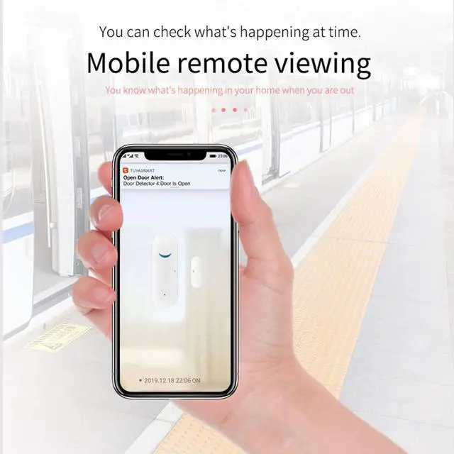 Alt view image 9 of 14 - WiFi Wireless Door Window Sensor,TUYA Smart Alarm with Free Notification APP Control Home Security Alarm System, Compatible with Alexa, Google Home, Siri (1-Pack)
