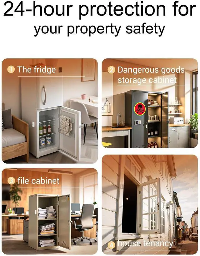 Alt view image 13 of 14 - Window Door Alarms When Opened, WiFi Door Chime Sensor, Contact Sensor for Home Security, Smart Wireless Magnetic Door Open Detector, APP Notification Compatible with Alexa, Google Assistant