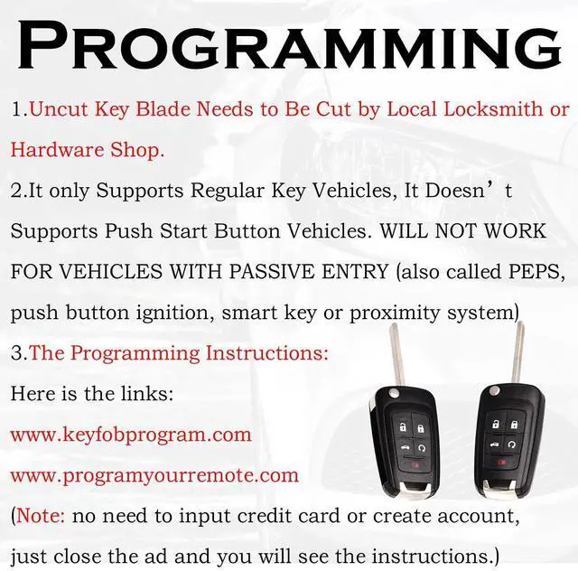 Alt view image 11 of 14 - Key Fob Replacement Fits for Chevy Cruze Equinox Camaro Impala Malibu Sonic Buick Regal Verano Encore Lacrosse GMC Terrain 2010-2021 OHT01060512 Keyless Entry Remote Control 13504199