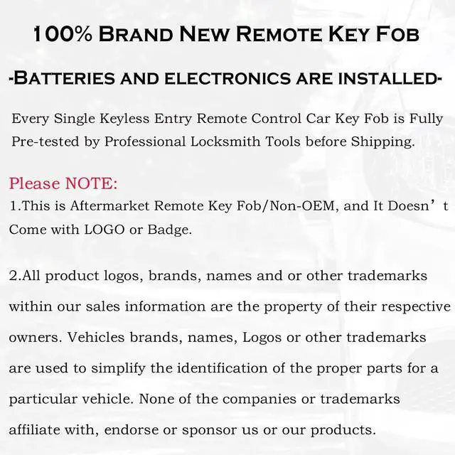 Alt view image 12 of 14 - Key Fob Replacement Fits for Chevy Cruze Equinox Camaro Impala Malibu Sonic Buick Regal Verano Encore Lacrosse GMC Terrain 2010-2021 OHT01060512 Keyless Entry Remote Control 13504199
