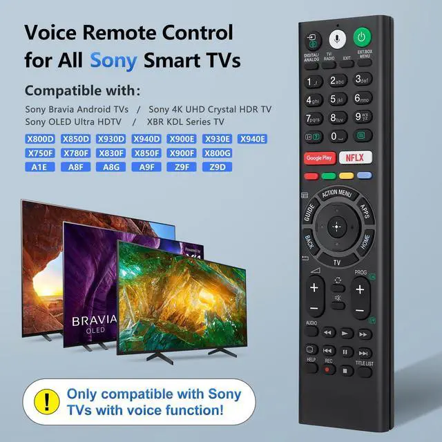 Alt view image 9 of 14 - Voice Replacement Remote Control for Sony-Bravia-TVsfor All Sony 4K UHD LED LCD HD Smart TVs. 1-Year Warranty.