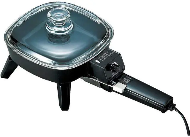 Alt view image 6 of 10 - SK-45 6" Non-Stick Electric Skillet with Glass Lid, Black, 7.7"D x 9"W x 6.6"H