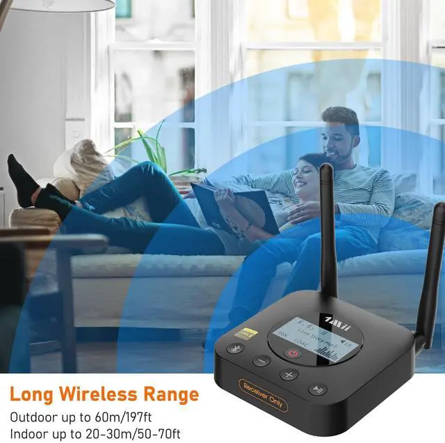 Alt view image 11 of 14 - B06Pro+ Hi-Fi Bluetooth 5.3 Audio Receiver, LDAC Hi-Res Wireless Audio Adapter for Home Stereo w/aptX HD Low Latency, LCD Display, Long Range, Volume Control, 3.5mm AUX Optical Coaxial