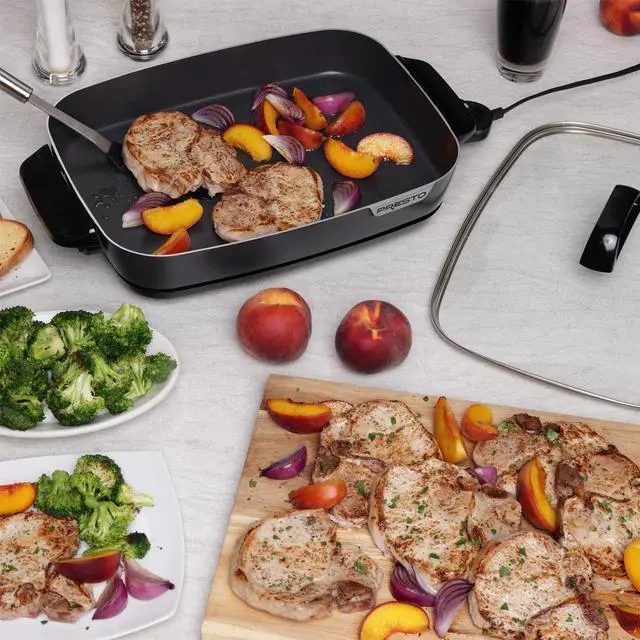 Alt view image 10 of 12 - 06858 16-Inch Slimline Electric Skillet with Glass Cover - Nonstick, Adjustable Temperature, Black